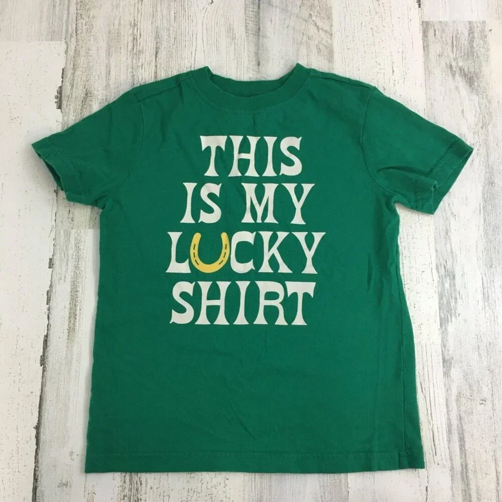 Gymboree Boys XS 4 This is My Lucky Shirt Green St Patrick's Day T Shirt